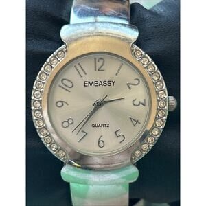 Embassy Silver Tone Women’s Cuff Watch